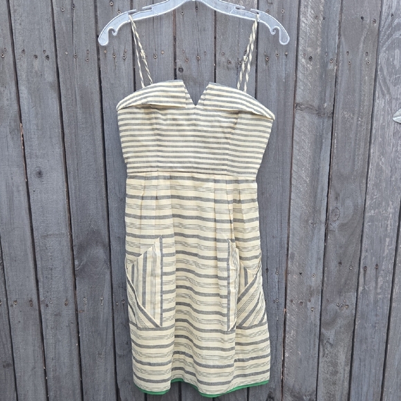 Maeve Dresses & Skirts - Maeve Striped Spaghetti-strapless Mini Dress
